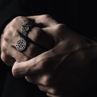 Master Mason Symbol with Engraved Eye of Providence Handmade Sterling Silver Men Ring, Freemason and Eye of Providence Silver Men Jewelry
