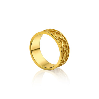 18K Gold Jesus of Nazareth Inri Men Wedding Band, 14K Solid Gold King of the Jews Custom Engraved Engagement Ring, Christian Groomsmen Gift