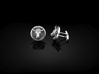 Sterling Silver Bull Mens Cufflinks, Taurus Bull Men Cufflinks, Animal Wedding Man Cufflinks, Gold Plated Men Cufflinks, Wedding Men Gifts