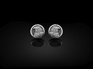 Gold Plated Sterling Silver American Eagle Mens Cufflinks, Silver Eeagle Cufflinks, Silver Wedding Gift Cufflinks, Gold Plated Men Cufflinks