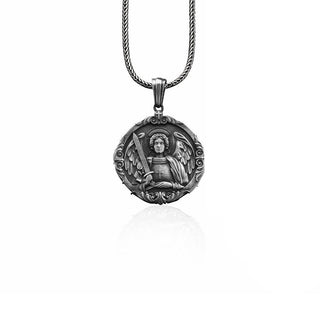 Saint Michael Handmade The Archangel Sterling Silver Men Charm Necklace, Archangel Pendant, St Michael Cristian Jewelry, Christian Necklace