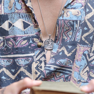 The Coin of Goddess Athena Sterling Silver Men Charm Necklace, Ancient Greek Coinage Silver Jewelry, Athena Pendant, Tetradrachm Necklace