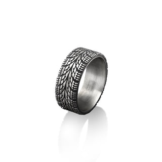 Stylish Tyre Handmade Silver Men Band Ring, Fashionable Wedding Ring, Elegant Wedding Band, Ornament Ring, Biker Ring, Minimalist Ring