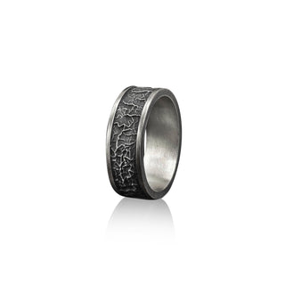 Sterling Silver Fashionable Handmade Men Band Ring, Stylish Men Wedding Ring, Elegant Silver Men Wedding Band, Statement Ring, Ornament Ring