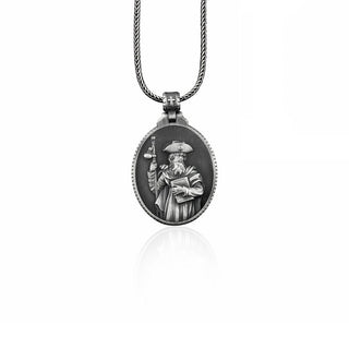 Saint jacob pendant necklace for men in silver, Religious necklace for  catholic, Christian necklace for best friend