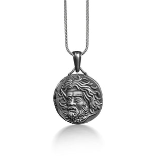 Panticapaeum Greek Coin Necklace For Mythology Lover, Antique Coin Pendant For Men, Ancient Coin Necklace in Silver, Historical Jewelry