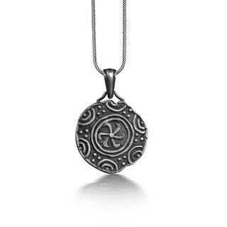 Greek Silver Coin Necklace For Men, Ancient Greece Tetradrachm Necklace in Silver, Drachma Necklace For Boyfriend, Antique Coin Pendant