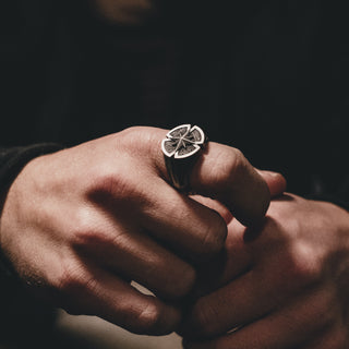 Compass Handmade Sterling Silver Men Signet Ring, Wayfinder Silver Men Jewelry, Minimalist Ring, Biker Ring, Ring For Men, Memorial Gift
