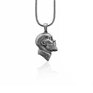 Nipsey Hussle Handmade Sterling Silver Men Charm Necklace, Hip Hop Silver Men Jewelry, Nipsey Hussle Pendant, Memorial Gift, Hip Hop Gift