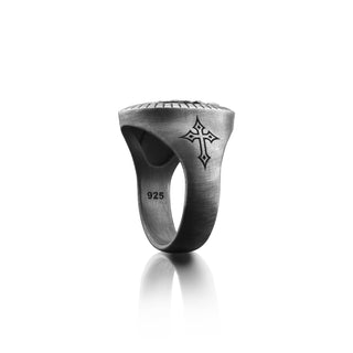 Handmade Saint Joseph Signet Ring for Men , Christian Saint Ring in Sterling Silver, Religious Family Ring, Christian Men Gift, Gift For Men