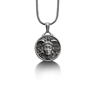 Medusa 925 sterling silver necklace for her, Personalized pendant with custom name, Ancient greek mythology pendant