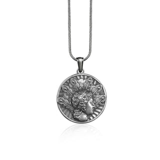 Goddess Hera Men Charm Necklace in Sterling Silver, Greek Goddess Necklace, Mythology Silver Jewelry, Ancient Greek Pendant, Engagement Gift