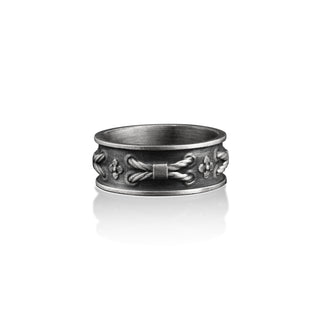 Stitch Handmade Sterling Silver Men Band Ring, Stylish Wedding Ring, Stacking Biker Ring, Dainty Ring, Engagement Ring, Anniversary Ring