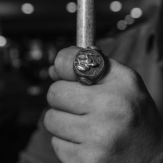 Silver Spartan Mens Ring, Spartan Shield Silver Man Ring, Greek Spartan Men Ring, Leonidas Silver Rings, Warrior Men Ring, Husband Gift Ring