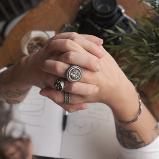 Alexander The Great Handmade Sterling Silver Signet Ring, Greek Mythology Signet Man Ring, Alexander The Great Men Jewelry, Ring For Men