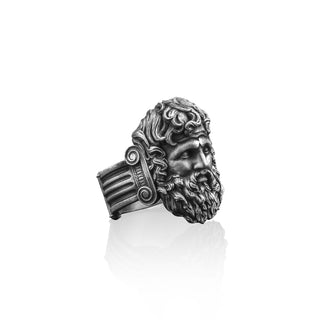 Zeus King of The Gods Handmade Sterling Silver Men Ring, Ancient Greek Gods Mythology Ring, Mythology Jewelry, Minimalist Ring, Ring For Men