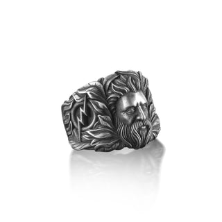 Zeus God and lightning Signet Ring for Men, Greek Sky God Ring in Sterling Silver, Fantasy Ring, Ancient Mythology Ring, Gift Ring for Men