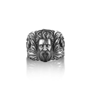 Zeus God and lightning Signet Ring for Men, Greek Sky God Ring in Sterling Silver, Fantasy Ring, Ancient Mythology Ring, Gift Ring for Men