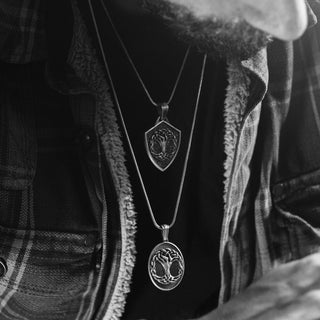 Yggdrasil Handmade Sterling Silver Men Charm Necklace, Tree of Life Silver Jewelry, Norse Mythology Yggdrasil Pendant, Mythology Necklace