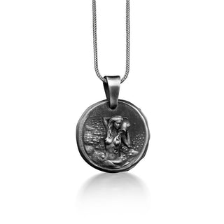 Aquarius Horoscope Necklace For Wife, Zodiac Sign Coin Necklace in Sterling Silver, Astrology Necklace For Mama, Horoscope Necklace For Her