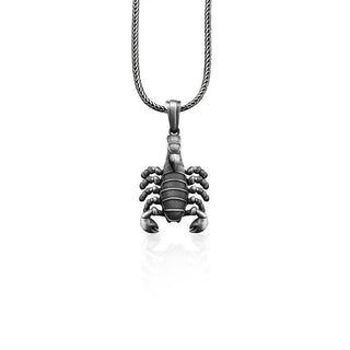 Scorpion  Sterling Silver Charm Necklace for Men, Scorpio Zodiac Sign Jewelry, Scorpion Pendant, Animal Men Necklace, Scorpio Birthday Gift