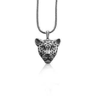 Jaguar mens silver pendant for husband, Leopard necklace for men, Wild cat necklace for animal lover, Cool necklace