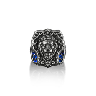 Hot Lion Motif Signet Ring for Men, Sterling Silver Pinky Zodiac Ring for Men,  Wilf Life Animal Ring, King of Jungle Ring, Ring for Husband