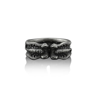 Scorpion Handmade Sterling Silver Men Adjustable Ring, Scorpio Zodiac Sign Biker Ring, Scorpio Astrology Adjustable Jewelry, Ring for men