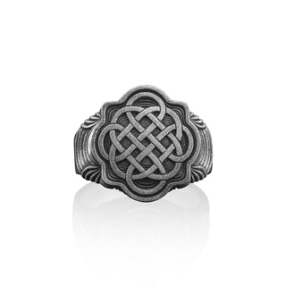 Celtic Handmade Sterling Silver Men Signet Ring, Shivering Waves Mythology Ring, Celtic Men Jewelry, Minimalist Ring, Unique Ring For Men