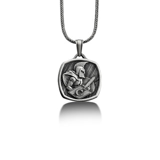 Ancient Greek Warrior Hoplite Necklace, 925 Sterling Silver Greek Mythology Jewelry, Personalized Necklace, Engraved Necklace, Memorial Gift