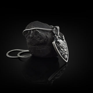 Japanese Oni Mask Demon Necklace For Men in Silver, The Art of Japanese Mask Silver Jewelry, Gothic Necklace, Oni Mask Pendant Japanese Gift