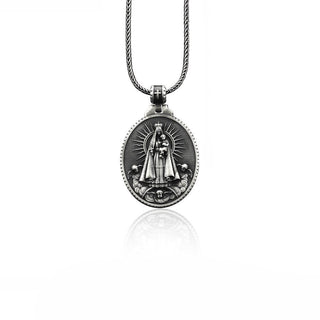 Virgin Mary Necklace, Virgen Del Carmen Pendant, Virgen de la Caridad del Cobre Necklace, Mens Holy Mother Necklace, Religious Man Pendant