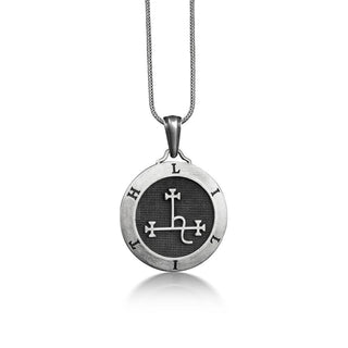 Sigil of lilith pendant necklace in sterling silver, Jewish mythology necklace for mom, Feminine necklace for girlfriend