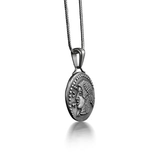 Aeolis Tetradrachm Coin Necklace, Antique Coin Mens Pendant in Silver, Ancient Greek Coin Necklace For Husband, Everyday Necklace For Dad