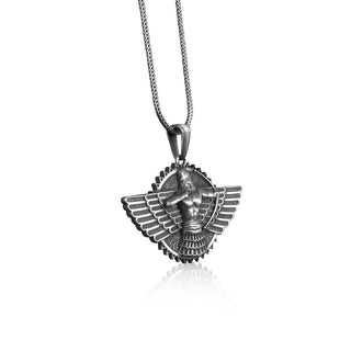 Sumerian Warrior Men Necklace in Sterling Silver, Mesopotamia Necklace, Ancient Warrior Necklace, Historical Jewelry for Men, Sumerian Charm