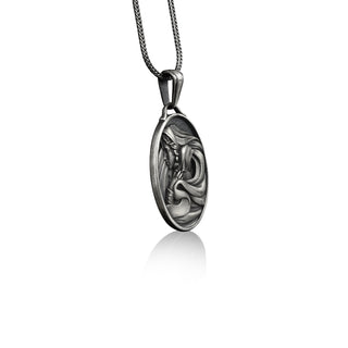 Virgin mary with baby jesus pendant necklace in silver, Personalized catholic necklace for family, Christian necklace