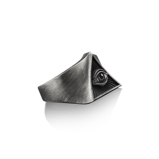 Eye of Providence Handmade Sterling Silver Men Ring, Illimunati Symbol Silver Men Ring, Eye of Providence Jewelry, Unique Ring, Ring For Men