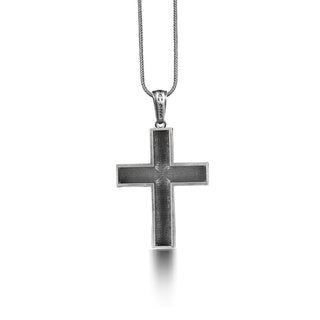 Floral cross necklace in 925 sterling silver, Cross pendant with spiral motifs, Unique Christian necklace for family