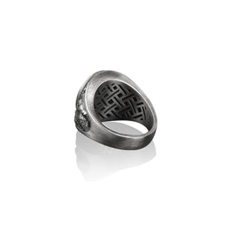 Bull head engraved black onyx stone silver men ring, Taurus ring sterling silver man ring, Zodiac sign ring for him and her, Onyx gift rings