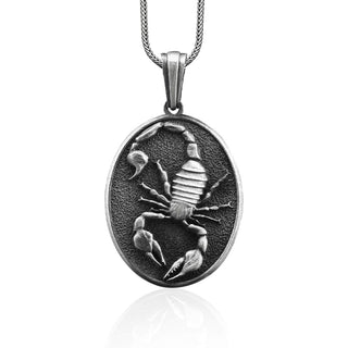 Scorpion Handmade Sterling Silver Men Charm Necklace, Scorpio Zodiac Sign Men Jewelry, Scorpion Pendant, Horoscope Necklace, Animal Necklace