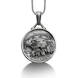 Eagle Sterling Silver Bird Necklace, 925 Silver Animal Necklace, American Eagle Jewelry, Personalized Necklace, Bald Eagle, Best Man Gift