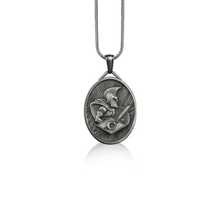 Ancient greek warrior pendant necklace in silver, Personalized greek mythology necklace for dad, Custom name pendant