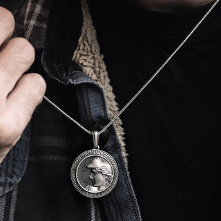 Alexander the great handmade silver coin pendant, Ancient greek necklace for best friend, Warrior necklace for boyfriend