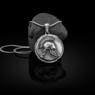 Spartan Helmet Handmade Silver Necklace, Spartan Helmet Silver Men Jewelry, Spartan Helmet Sterling Silver Pendant, Ancient Greece Men Gift