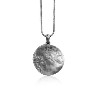 Artemis Charm Necklace in Sterling Silver, Collectable Medallion, Handmade Pendant Necklace Gift, Greek Mythology Goddess Necklace, Men Gift