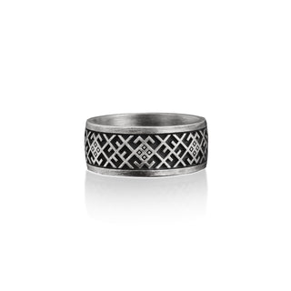 The Triskelion Celtic Band Ring For Men in Sterling Silver, Celtic Men Wedding Ring, Stackable Biker Ring, Mythology Ring, Anniversary Gift