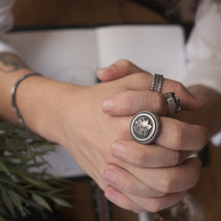 Alexander The Great Handmade Sterling Silver Signet Ring, Greek Mythology Signet Man Ring, Alexander The Great Men Jewelry, Ring For Men