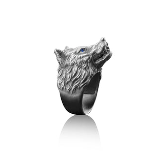 Signet Men Wolf Ring, Silver Wolf Head Ring, Wild Wolf Men Rings, Wolf Oxidized Ring, Men Animal Jewelry, Ring For Men, Jewelry For Men