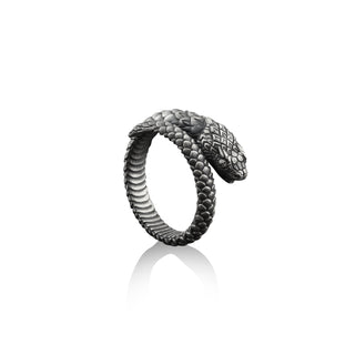 Snake Handmade Sterling Silver Men Ring, Serpent Unique Animal Ring, Snake Silver Jewelry, Dragon Punk Ring, Best Friend Gift, Ring for Men