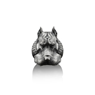 Doberman sterling silver mens ring for boyfriend birthday gift, Unique statement ring for men, Cool mens fashion ring